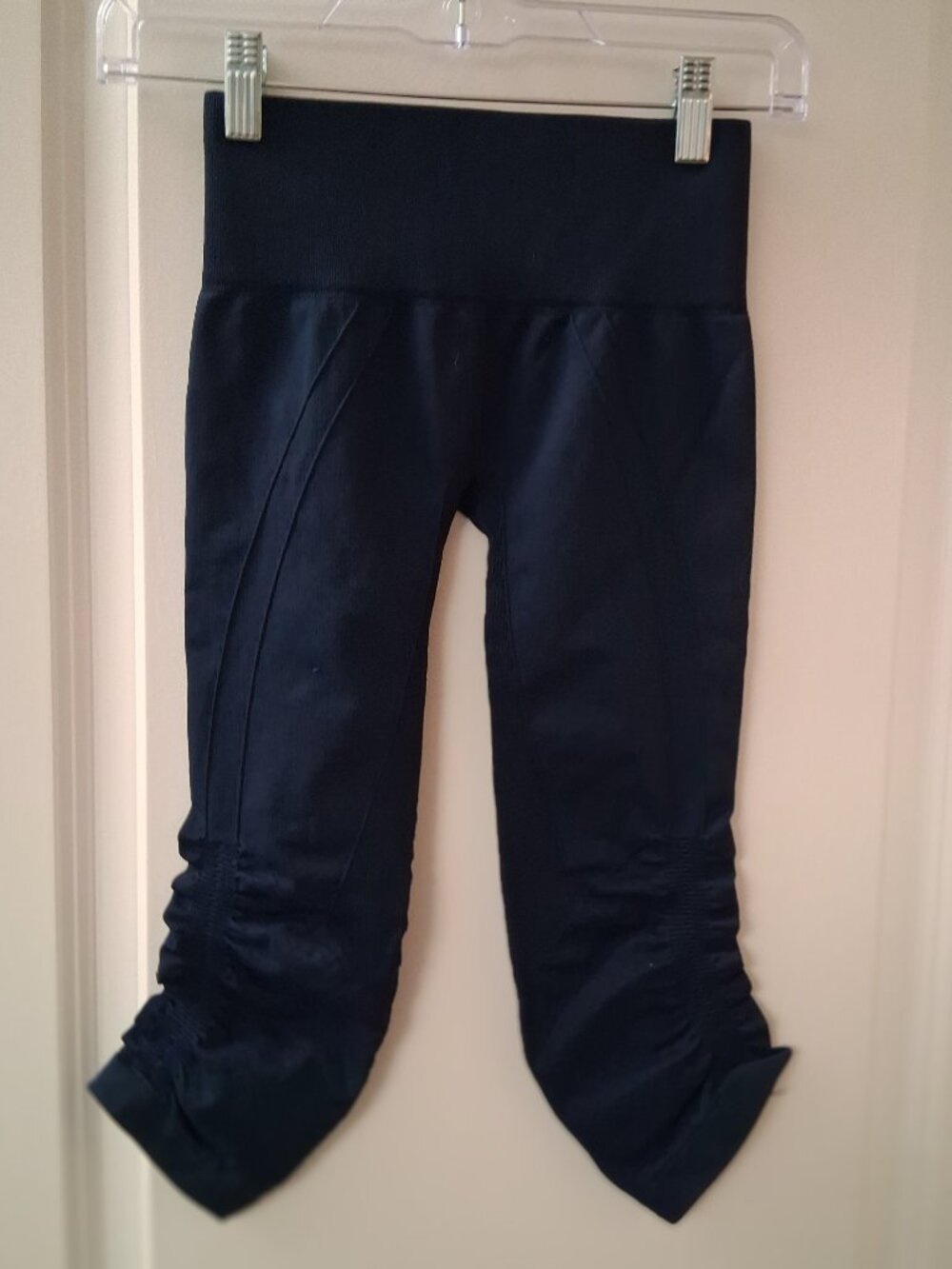 Nux Women's Seamless Ruched Leggings Navy SZ L